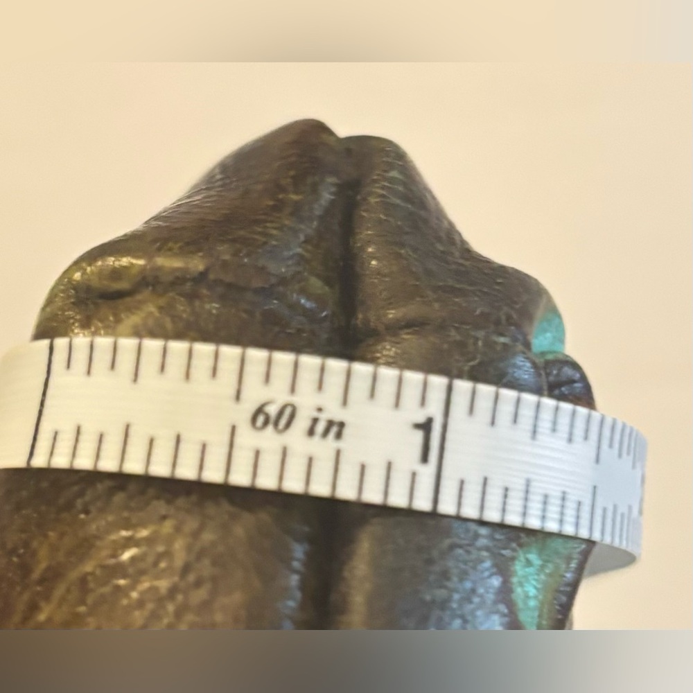 PATRICIA NASH SAVENA TURQUOISE TOOLED LEATHER FRAMED KISS-LOCK WRISTLET - Picture 12 of 15